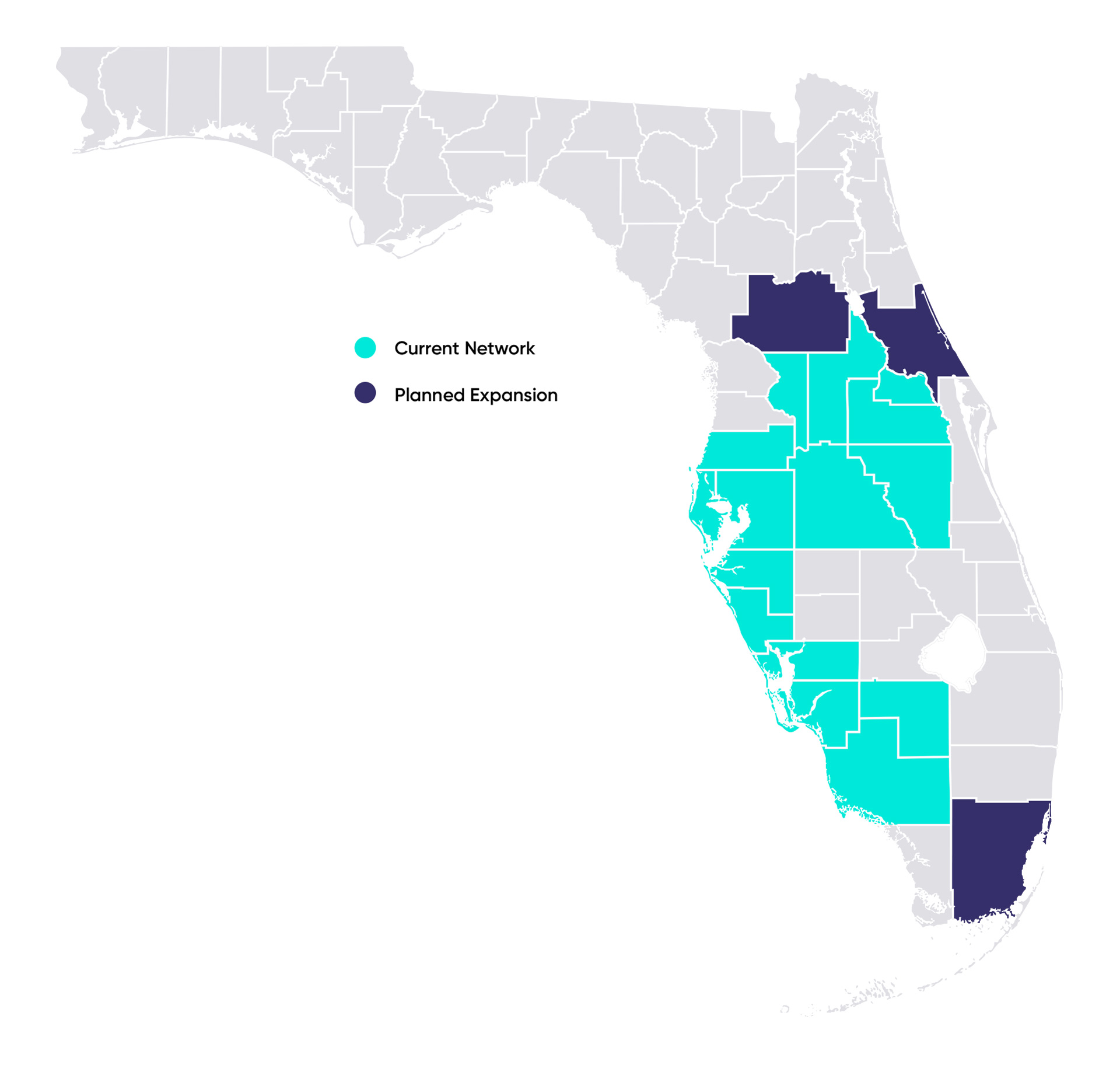 Florida Fiber Optic Coverage Map - Summit Broadband